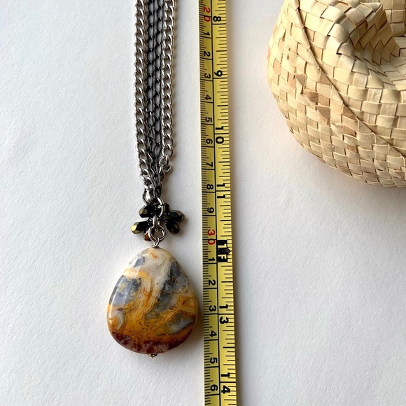 Polished stone pendant chain necklace - Picture 5 of 5